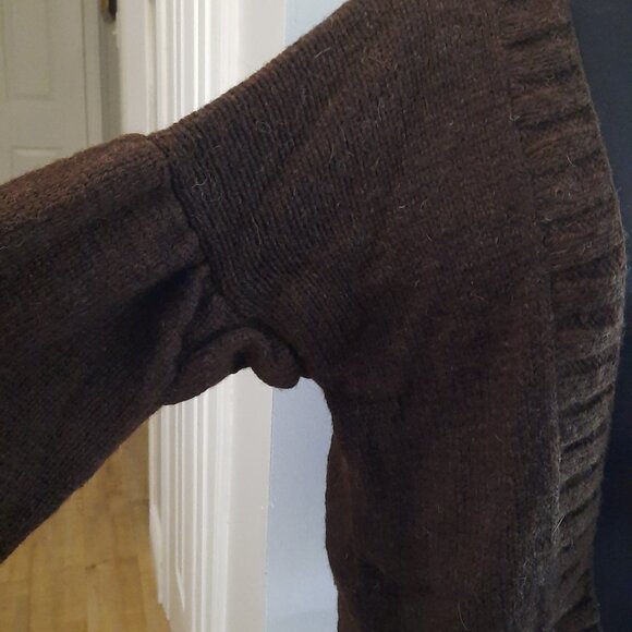 Brown Wool Chunkyl Fall Cardigan - Picture 2 of 5
